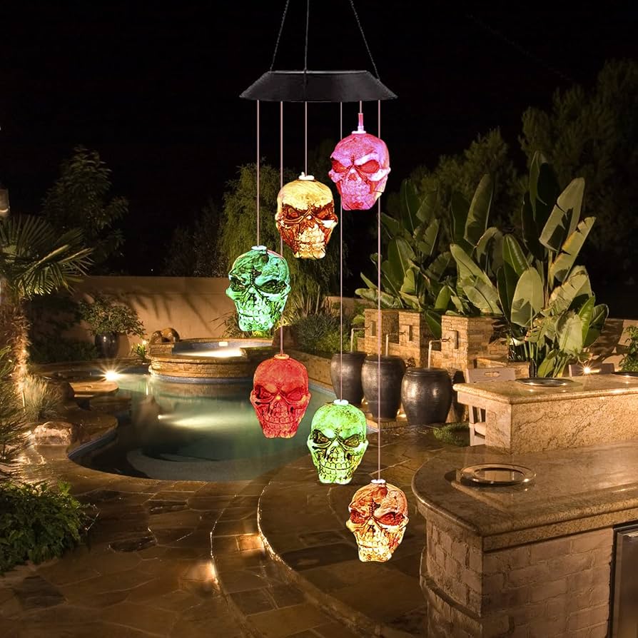 Amazon.com : GOKU Skull Solar Wind Chimes Lights for Outside